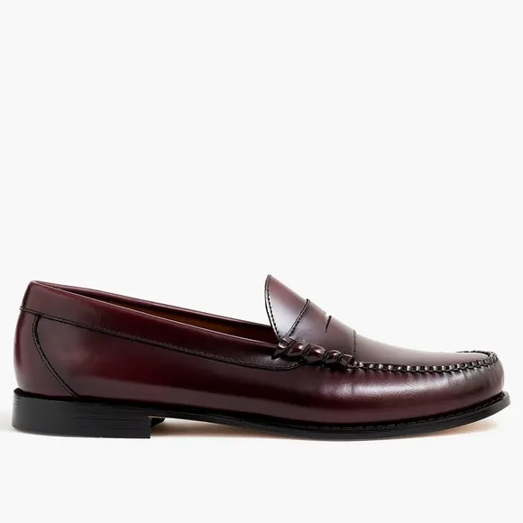 J. Crew Factory Men’s Penny Loafers in Wine Leather Size 10