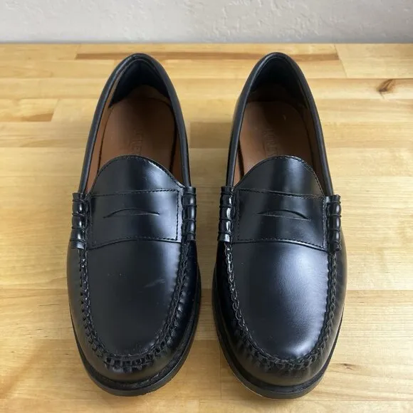 J. Crew Factory Men's Size 8 Penny Loafers Dress Shoes Black Leather BS114