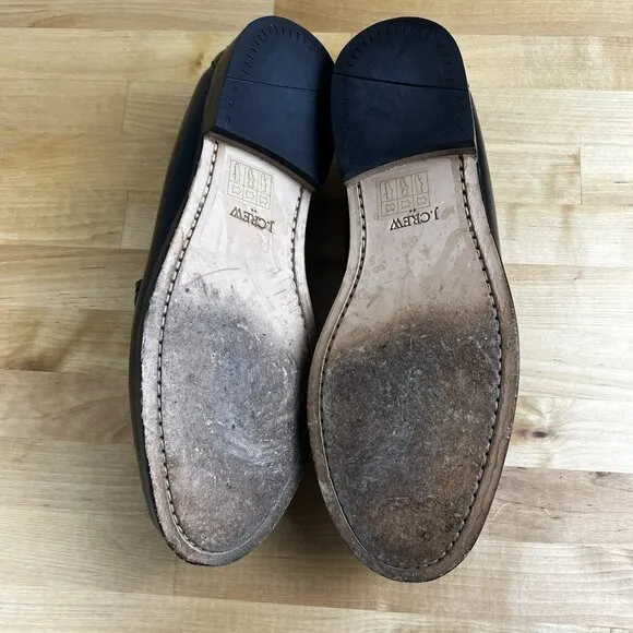 J. Crew Factory Men's Size 8 Penny Loafers Dress Shoes Black Leather BS114