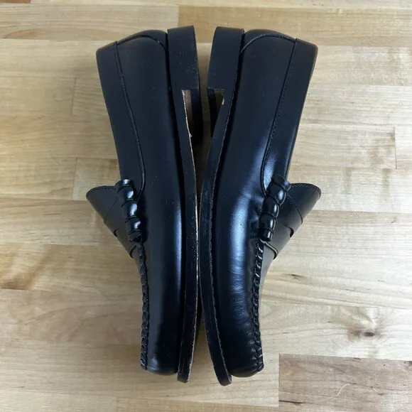 J. Crew Factory Men's Size 8 Penny Loafers Dress Shoes Black Leather BS114