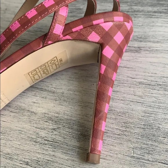 J. Crew gingham strappy heeled sandals sz 6