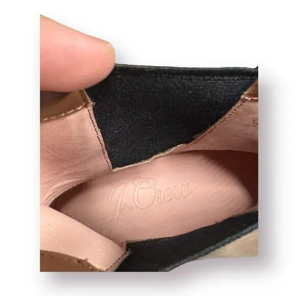J. Crew Gwen Lug Sole‎ Chelsea Boot Size 9.5 Brown Leather Mid Calf Chunky