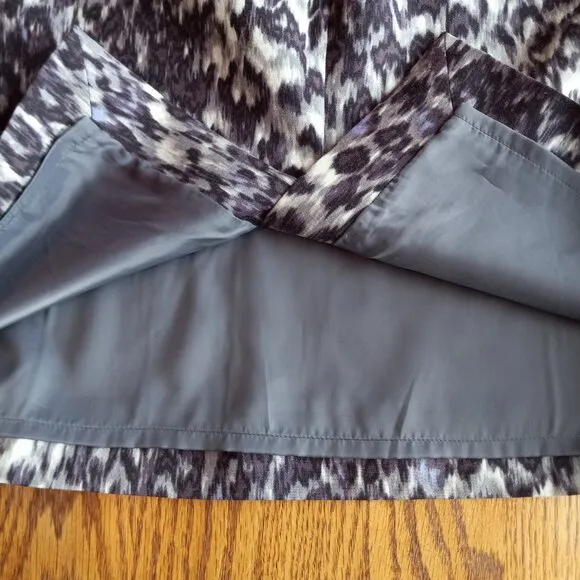 J Crew Leopard Print Wool/Silk Skirt Size 6 Old Money Animal Print