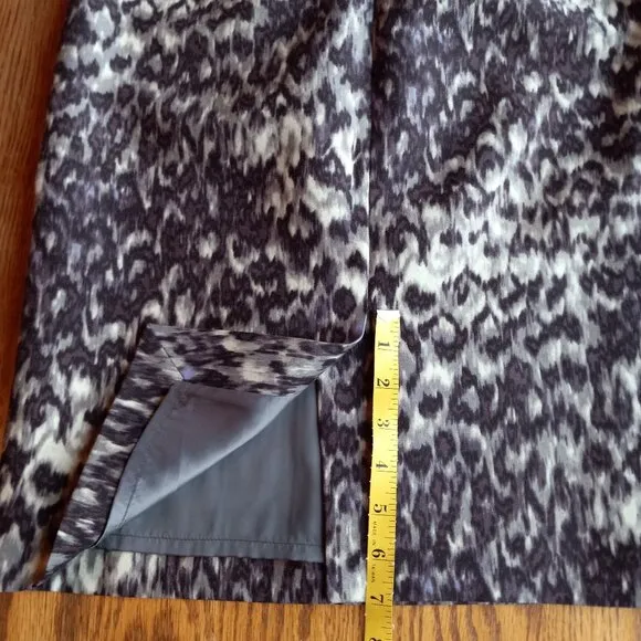 J Crew Leopard Print Wool/Silk Skirt Size 6 Old Money Animal Print