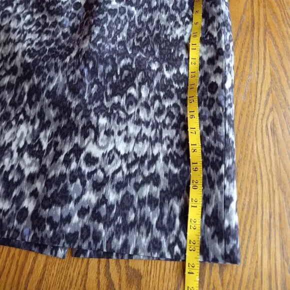 J Crew Leopard Print Wool/Silk Skirt Size 6 Old Money Animal Print