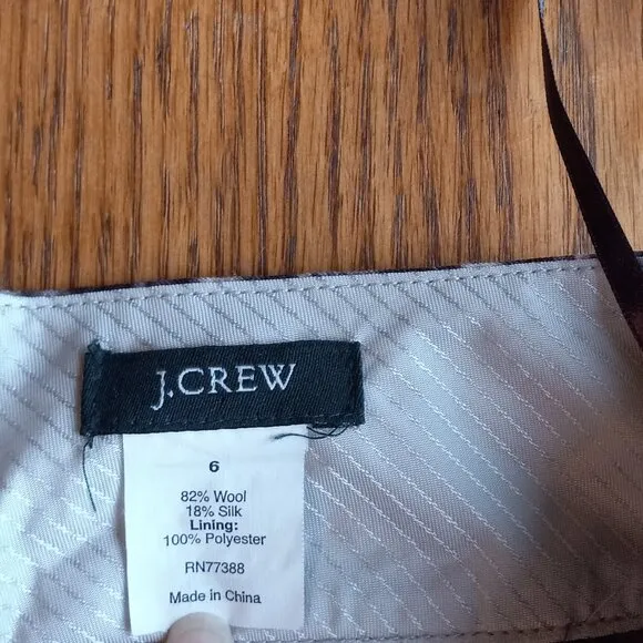 J Crew Leopard Print Wool/Silk Skirt Size 6 Old Money Animal Print