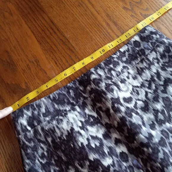 J Crew Leopard Print Wool/Silk Skirt Size 6 Old Money Animal Print