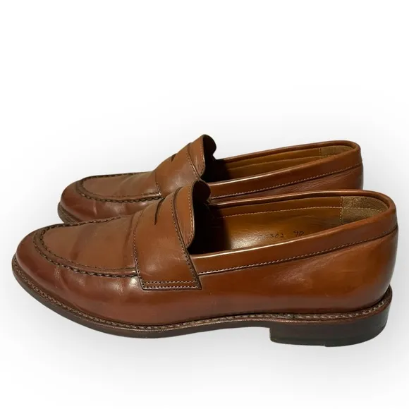 J. CREW LUDLOW PENNY LOAFERS 9 D Goodyear Welt A 4362 in English Tan Whiskey