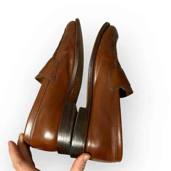 J. CREW LUDLOW PENNY LOAFERS 9 D Goodyear Welt A 4362 in English Tan Whiskey