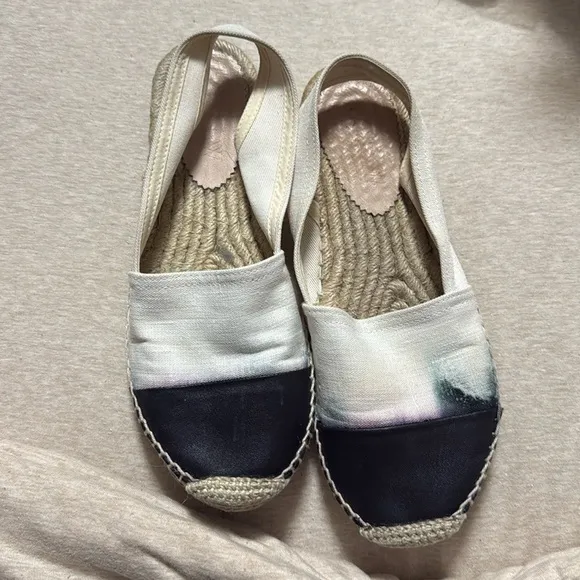 J Crew Made-in-Spain cap toe slingback espadrilles in canvas CA078