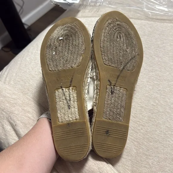J Crew Made-in-Spain cap toe slingback espadrilles in canvas CA078