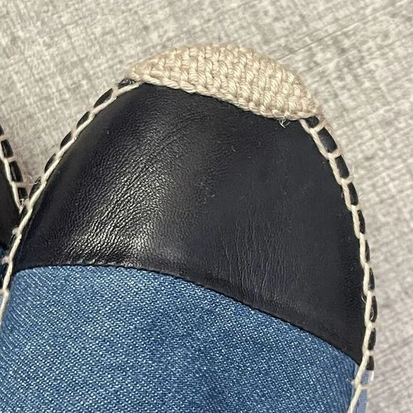 J. CREW Made-in-Spain Cap Toe Slingback Espadrilles in Denim Size 9 NEW Coastal