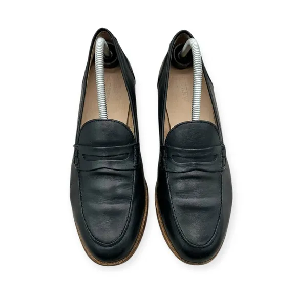 J. Crew Ryan Black Leather Penny Loafers Size: 11