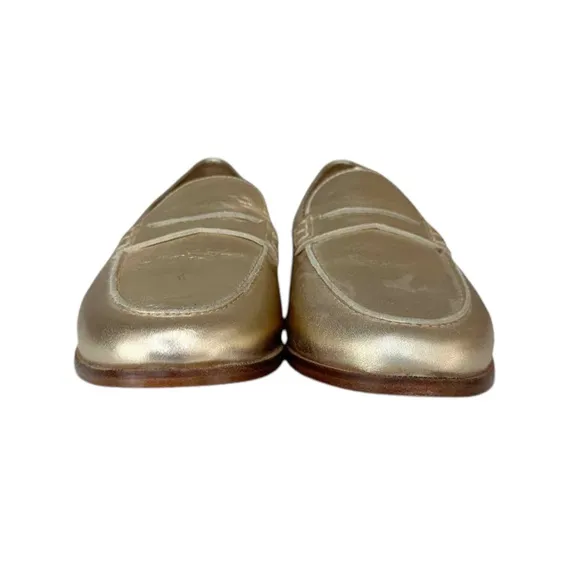 J. Crew Ryan Gold Penny Loafer Size 9.5