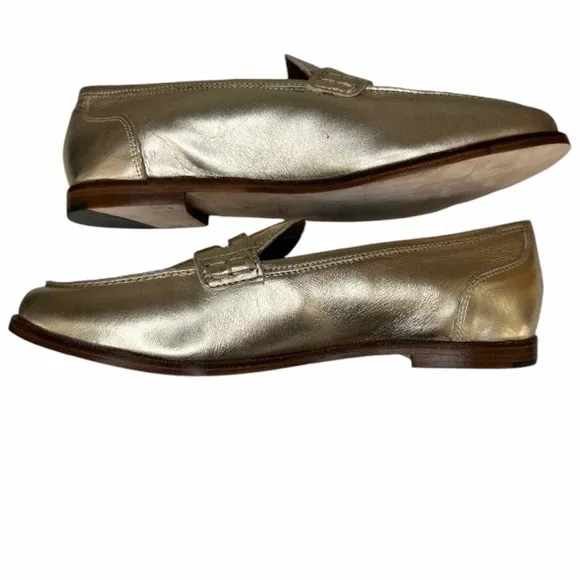 J. Crew Ryan Gold Penny Loafer Size 9.5