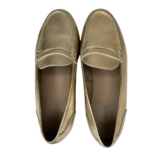 J. Crew Ryan Gold Penny Loafer Size 9.5