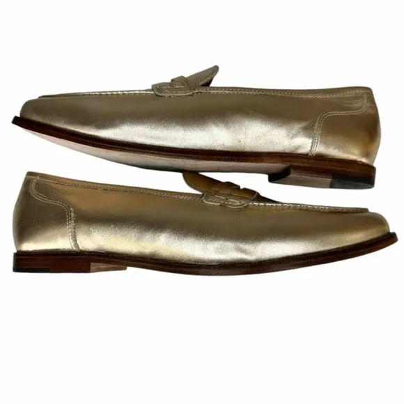J. Crew Ryan Gold Penny Loafer Size 9.5