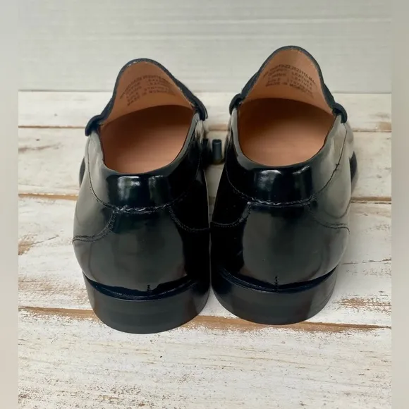 J. Crew Winona penny loafers black Italian leather preppy women’s  sz 6.5 NWOB