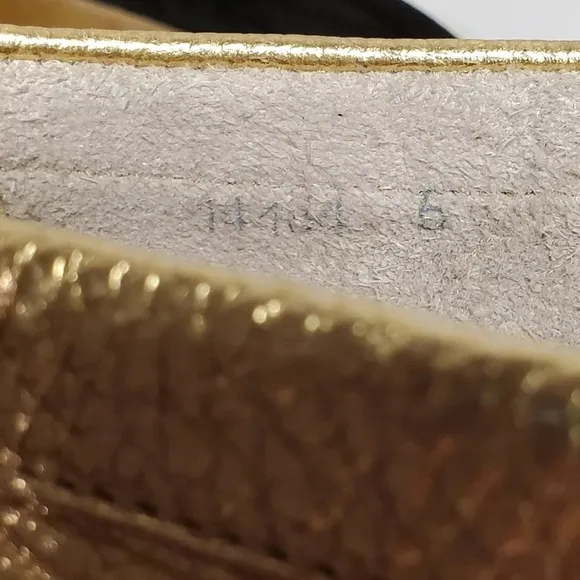 J. Crew Women's Suede &amp; Metallic Buckle Penny Loafers Gold Black Size 5