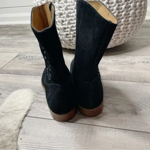 Jack Rogers Kaitlin Stitched Suede Boots Black Size 9.5M