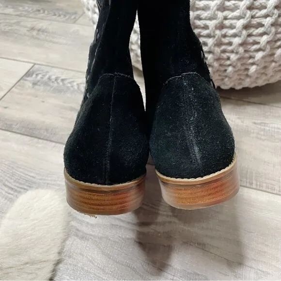 Jack Rogers Kaitlin Stitched Suede Boots Black Size 9.5M