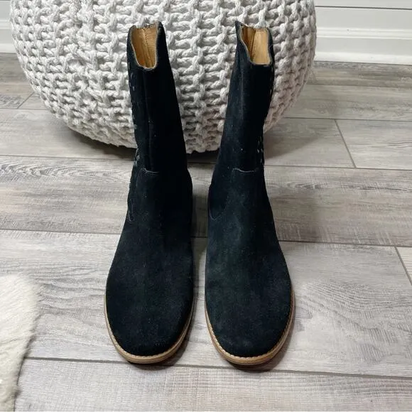 Jack Rogers Kaitlin Stitched Suede Boots Black Size 9.5M