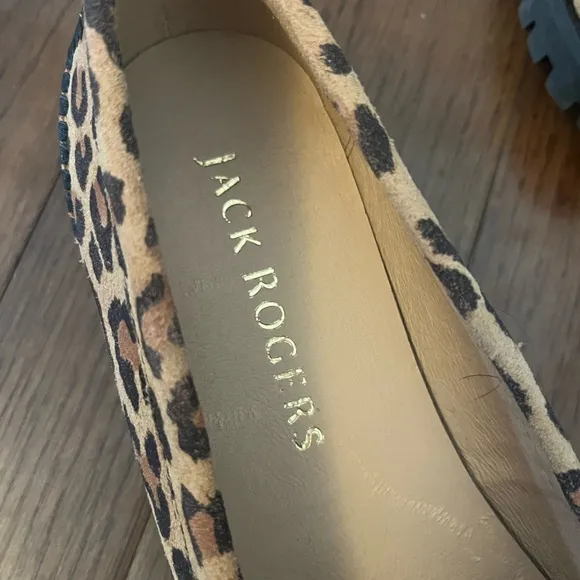 Jack Rogers Leather Loafers Tabby Leopard size 7