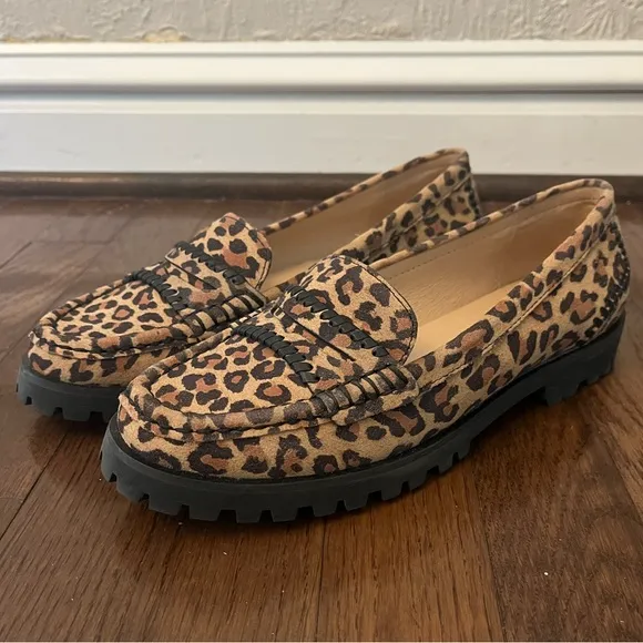 Jack Rogers Leather Loafers Tabby Leopard size 7