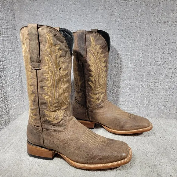 J.B. Dillon Reserve Mens US 9.5D Brown Mid-Calf Leather Western Cowboy Boots