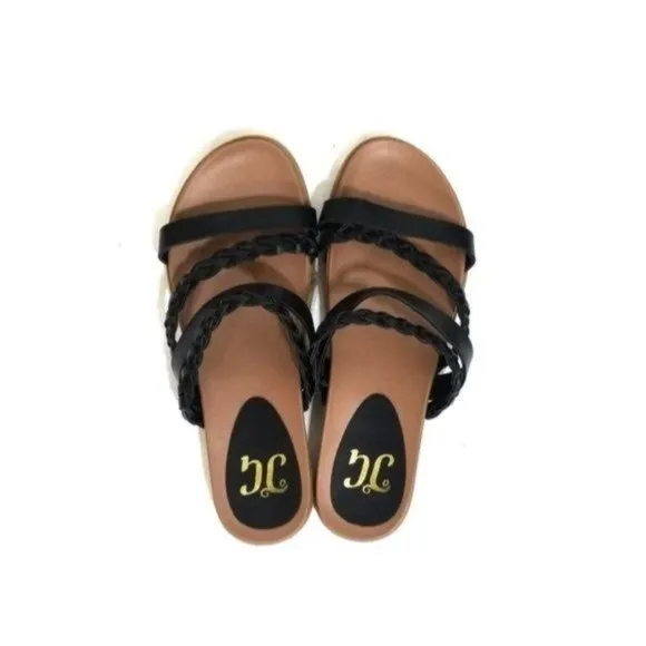 JC Journee Collection Colette Braided Strappy Woven Sandals Womens Size 7