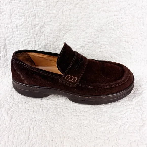 J.Crew Brown Suede Leather Penny Loafers with Comfort Soles size 10.5