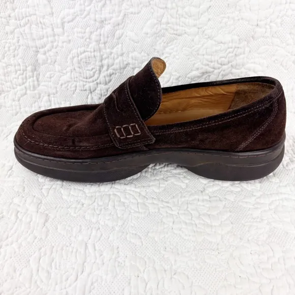 J.Crew Brown Suede Leather Penny Loafers with Comfort Soles size 10.5
