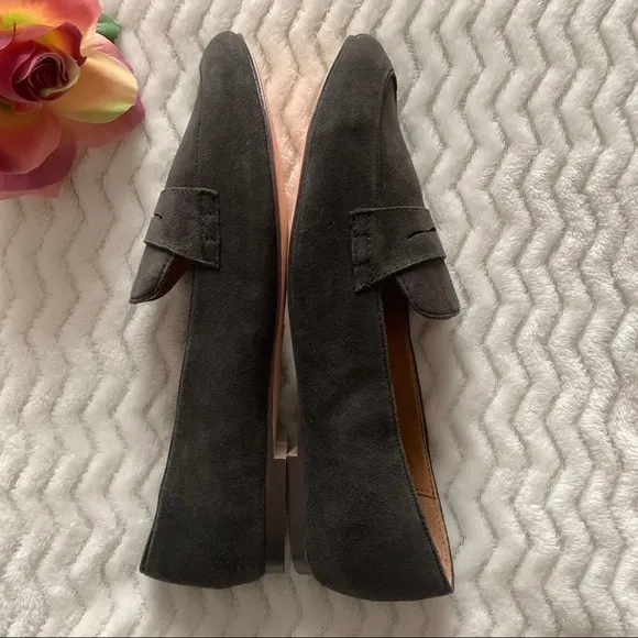 J.Crew Factory Gray Suede Leather Loafers Sz 7