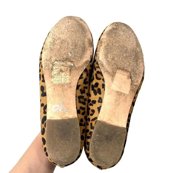 J. Crew leopard Calf-hair penny loafers Sz 8 boho