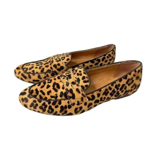 J. Crew leopard Calf-hair penny loafers Sz 8 boho
