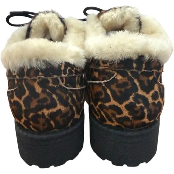 J.Crew Nordic Animal Print Leather Ankle Boots In Calf Hair Size 7