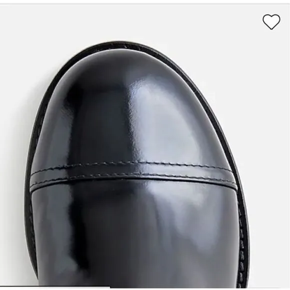 J.Crew Rib-cuff boots in Italian leather Black Gray Size 7.5 NWB