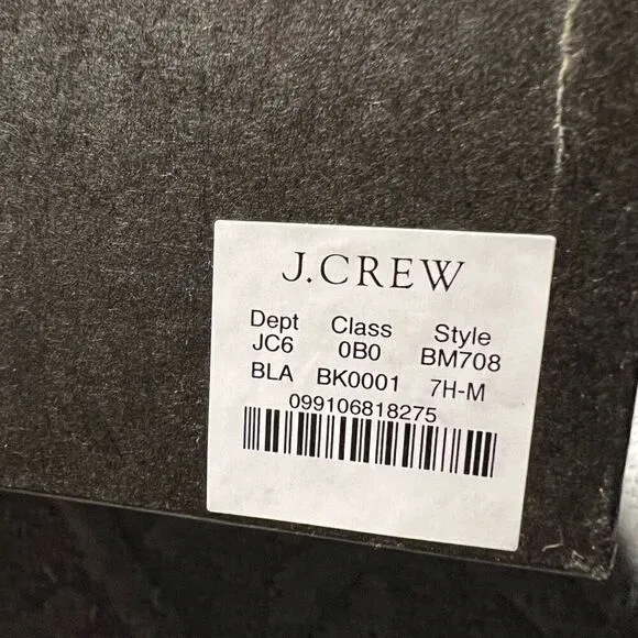 J.Crew Rib-cuff boots in Italian leather Black Gray Size 7.5 NWB