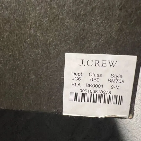 J.Crew Rib-cuff boots in Italian leather Black Gray Size 9 NWB