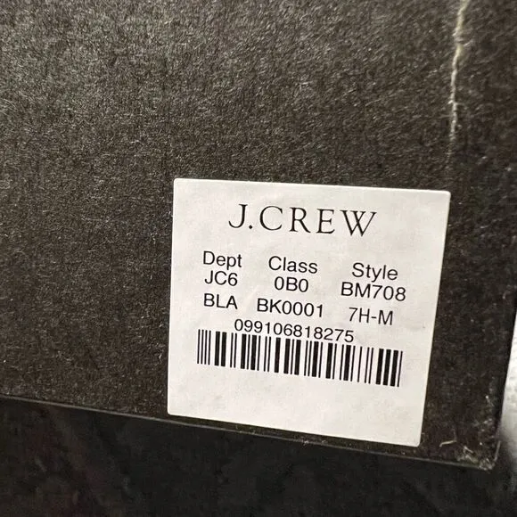 J.Crew Rib-cuff boots in Italian leather Black Gray Size 7.5 NWB