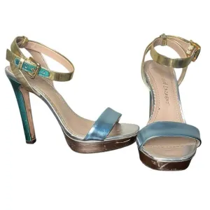 JEAN MICHEL CAZABAT Holiday Metallic Leather High Heel Sandals Women’s Size 6.5