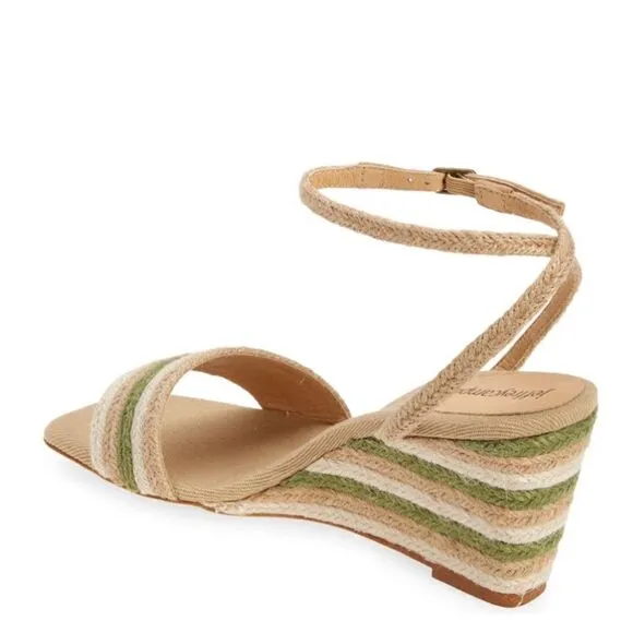 Jeffery Campbell Women's Sailboat Wedge Jute Sandals, Tan/Green, Size 9, NWT