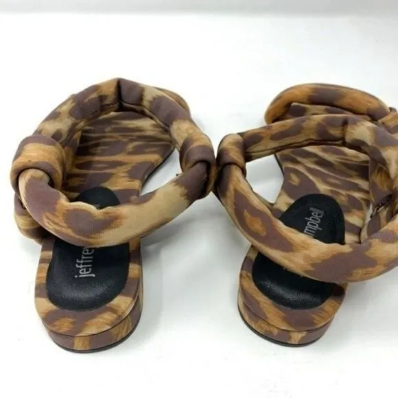 Jeffrey Campbell cheetah puffy strappy sandals size 5.5