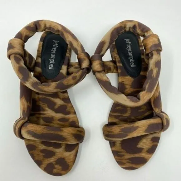Jeffrey Campbell cheetah puffy strappy sandals size 5.5