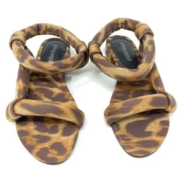 Jeffrey Campbell cheetah puffy strappy sandals size 5.5