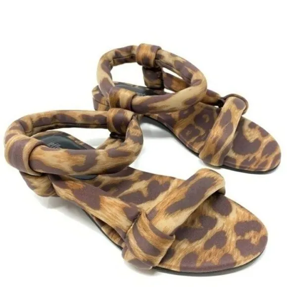 Jeffrey Campbell cheetah puffy strappy sandals size 5.5