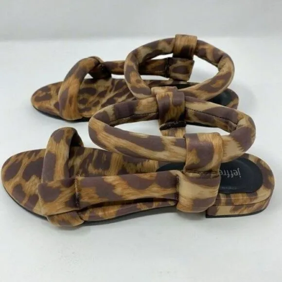 Jeffrey Campbell cheetah puffy strappy sandals size 5.5