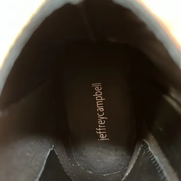 JEFFREY CAMPBELL Platform Boot Black Leather Size 7.5 US