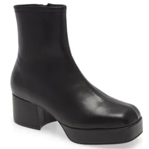 JEFFREY CAMPBELL Platform Boot Black Leather Size 7.5 US