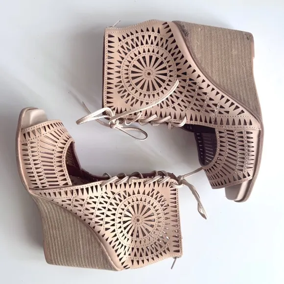 Jeffrey Campbell Rodillo 4&quot; Wedge Sandals Size 8.5 NWOT